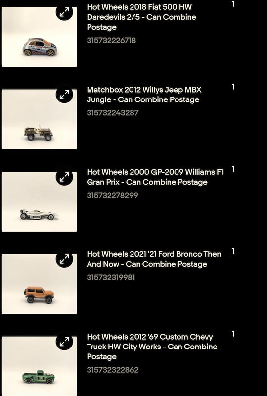 Hot Wheels combined order showing how bundling multiple items saves buyers money and increases seller revenue